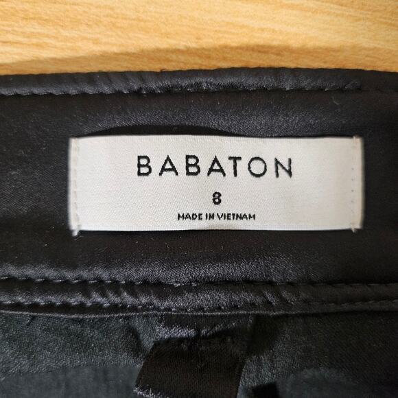 Aritzia Babaton Black Faux Leather Cropped Pants - Picture 8 of 11